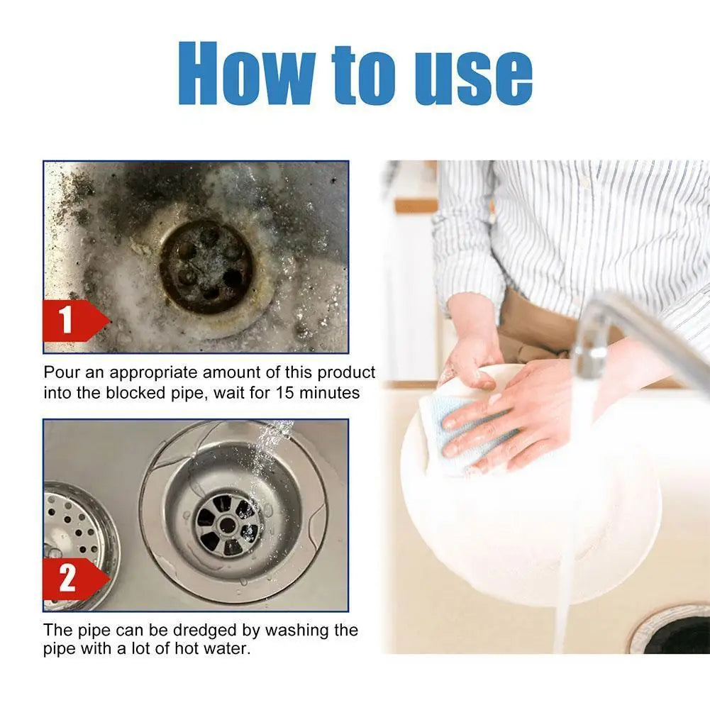 Powerful Kitchen Pipe Dredging Agent Dredge Deodorant Toilet Sink Drain Cleaner Clog Remover Power Pipe Channel Powder